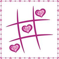 Valentine love hearts xoxo sticker drawing vector