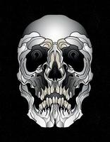 skull front neo traditional tattoo vector