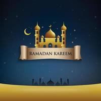 Ramadan Kareem Arabic greeting card vector illustration.Translation Generous Ramadhan