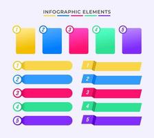 Set of Infographic and Presentation Point List or Bullet Elements for Business Report and Graphics vector