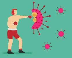 Illustration vector design of fighter vs virus