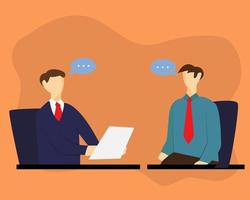 Illustration vector design of interviewing or meeting