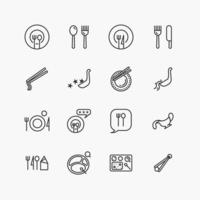 Bundle of food ware flat line icons collection. simple  design vector