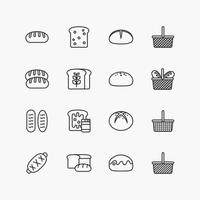 Bundle of bread flat line icons collection. simple  design vector