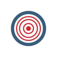 Target icon. Darts target symbol. Aim button. Flat vector concept illustration