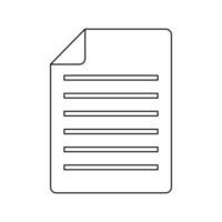 Outline document icon of symbol. Simple style vector