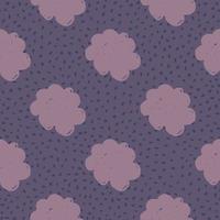 Hand drawn cloud sky seamless pattern on dots background. Geometric cloudy texture wallpaper. vector