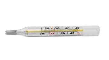 Thermometer isolated on white photo