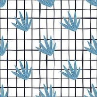 Cactus seamless pattern in doodle style. Simple botanical exotic background. vector