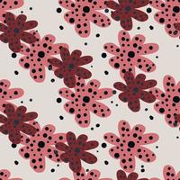 Abstract flower bud daisy seamless pattern on light background. Floral endless wallpaper. Decorative backdrop for fabric design vector