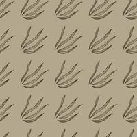 Retro style doodle grasss seamless pattern. Nature botanical wallpaper. vector