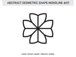 vector decorativo abstracto de diseño de azulejo de forma monolínea geométrica gratis