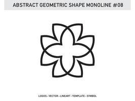 Geometric Monoline Shape Tile Design Abstract Decorative Vector Free