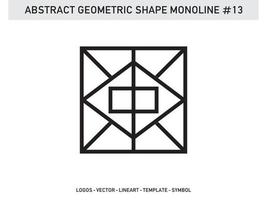 Abstract Lineart Monoline Geometric Tile Design Pattern Seamless vector