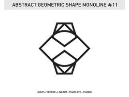 Monoline Lineart Geometric Abstract Shape Pattern Seamless Free vector