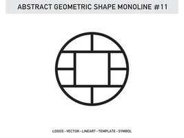 Lineart Monoline Abstract Geometric Shape Tile Design Free vector