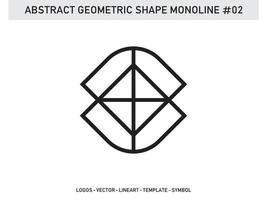 Tile Design Abstract Geometric Shape Monoline Vector Free