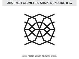 Tile Design Abstract Geometric Shape Monoline Vector Free