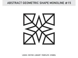 Lineart Monoline Abstract Geometric Shape Tile Design Free vector