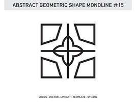 Lineart Monoline Abstract Geometric Shape Tile Design Free vector