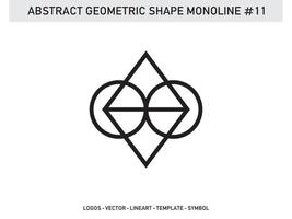 Lineart Monoline Abstract Geometric Shape Tile Design Free vector