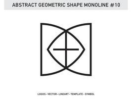 Geometric Monoline Shape Tile Design Abstract Decorative Vector Free