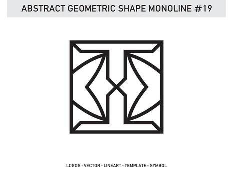 Geometric Monoline Shape Lineart Tile Design Abstract Pattern Free vector