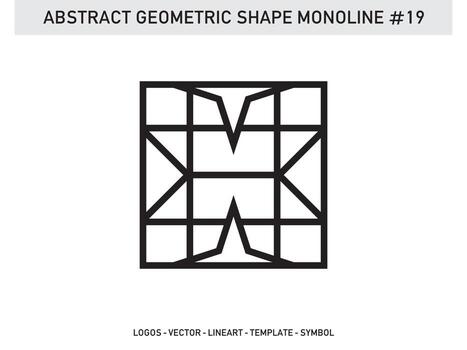 Geometric Monoline Shape Lineart Tile Design Abstract Pattern Free vector