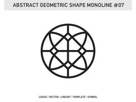 Geometric Monoline Shape Tile Design Abstract Decorative Vector Free