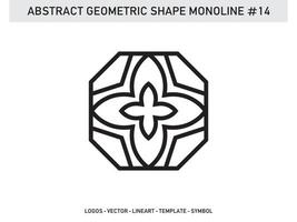 Monoline Lineart Geometric Abstract Shape Pattern Seamless Free vector