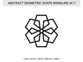 patrón de diseño de mosaico geométrico monoline de lineart abstracto sin costuras vector