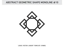 Monoline Geometric Shape Lineart Abstract Design Tile Free vector