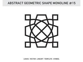 Lineart Monoline Abstract Geometric Shape Tile Design Free vector