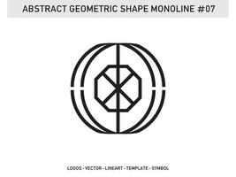 Monoline Geometric Shape Lineart Abstract Design Tile Free vector