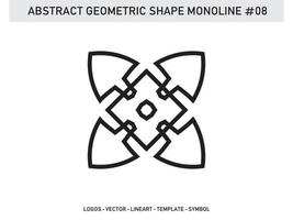 Geometric Monoline Shape Tile Design Abstract Decorative Vector Free