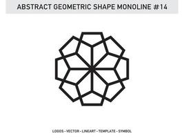 Monoline Lineart Geometric Abstract Shape Pattern Seamless Free vector