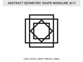 Lineart Monoline Abstract Geometric Shape Tile Design Free vector