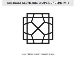 Lineart Monoline Abstract Geometric Shape Tile Design Free vector