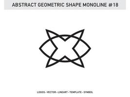 diseño de mosaico lineal de forma geométrica monolínea moderna vector