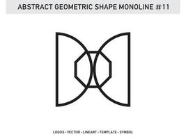 Lineart Monoline Abstract Geometric Shape Tile Design Free vector
