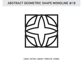 Geometric Monoline Shape Lineart Tile Design Abstract Pattern Free vector