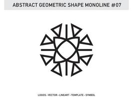 Geometric Monoline Shape Tile Design Abstract Decorative Vector Free