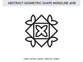 vector decorativo abstracto de diseño de azulejo de forma monolínea geométrica gratis