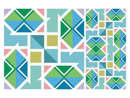 Seamless Pattern Colorful Geometric Abstract Shape Free Vector