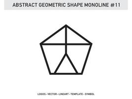 Monoline Lineart Geometric Abstract Shape Pattern Seamless Free vector