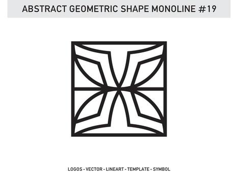 Geometric Monoline Shape Lineart Tile Design Abstract Pattern Free vector