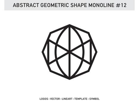 Abstract Lineart Monoline Geometric Tile Design Pattern Seamless vector