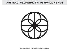 vector decorativo abstracto de diseño de azulejo de forma monolínea geométrica gratis