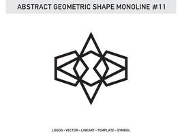 Lineart Monoline Abstract Geometric Shape Tile Design Free vector