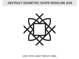 Geometric Monoline Shape Tile Design Abstract Decorative Vector Free